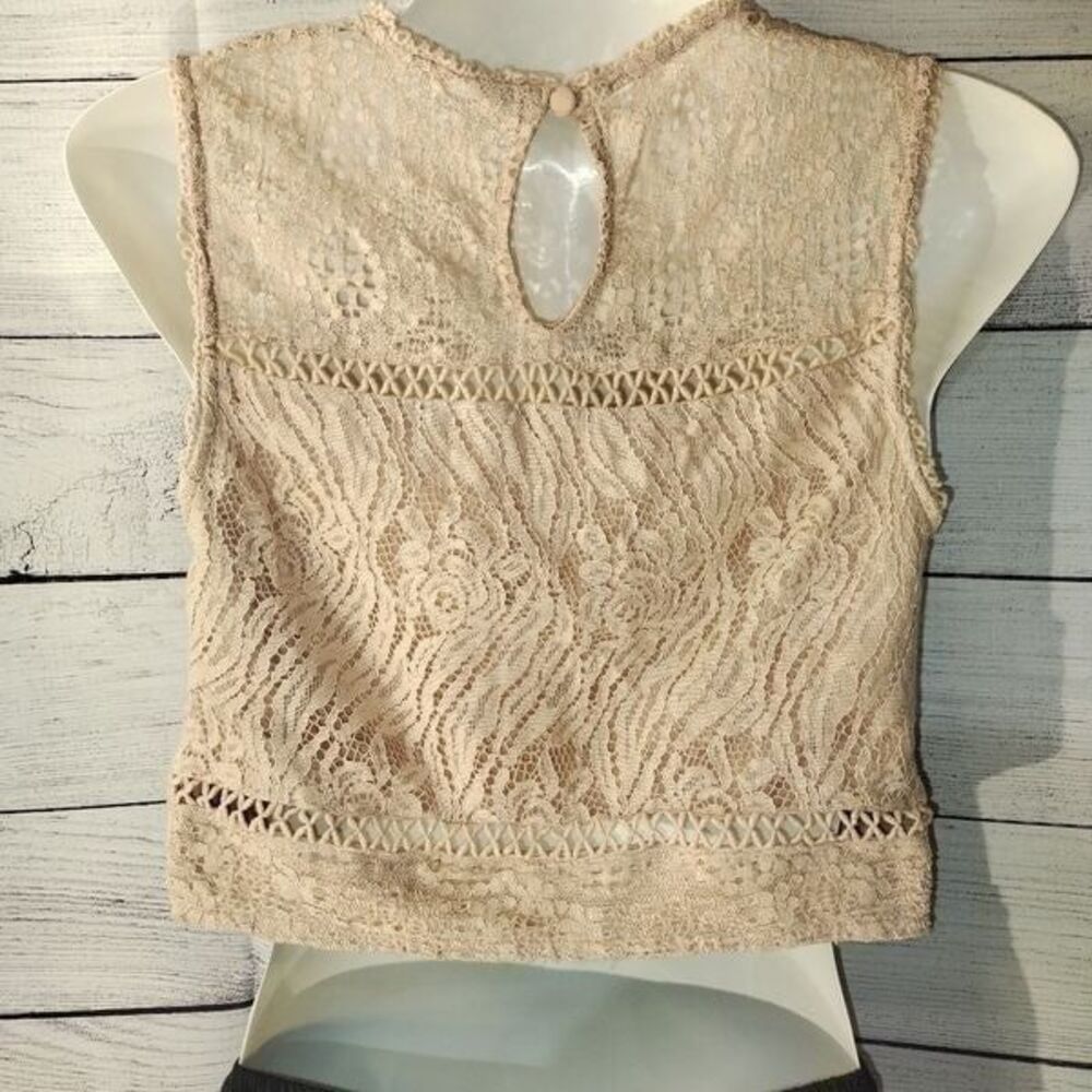 Xhilaration Dusty Rose Pink Lace Crop Top Size XXS - Picture 7 of 10